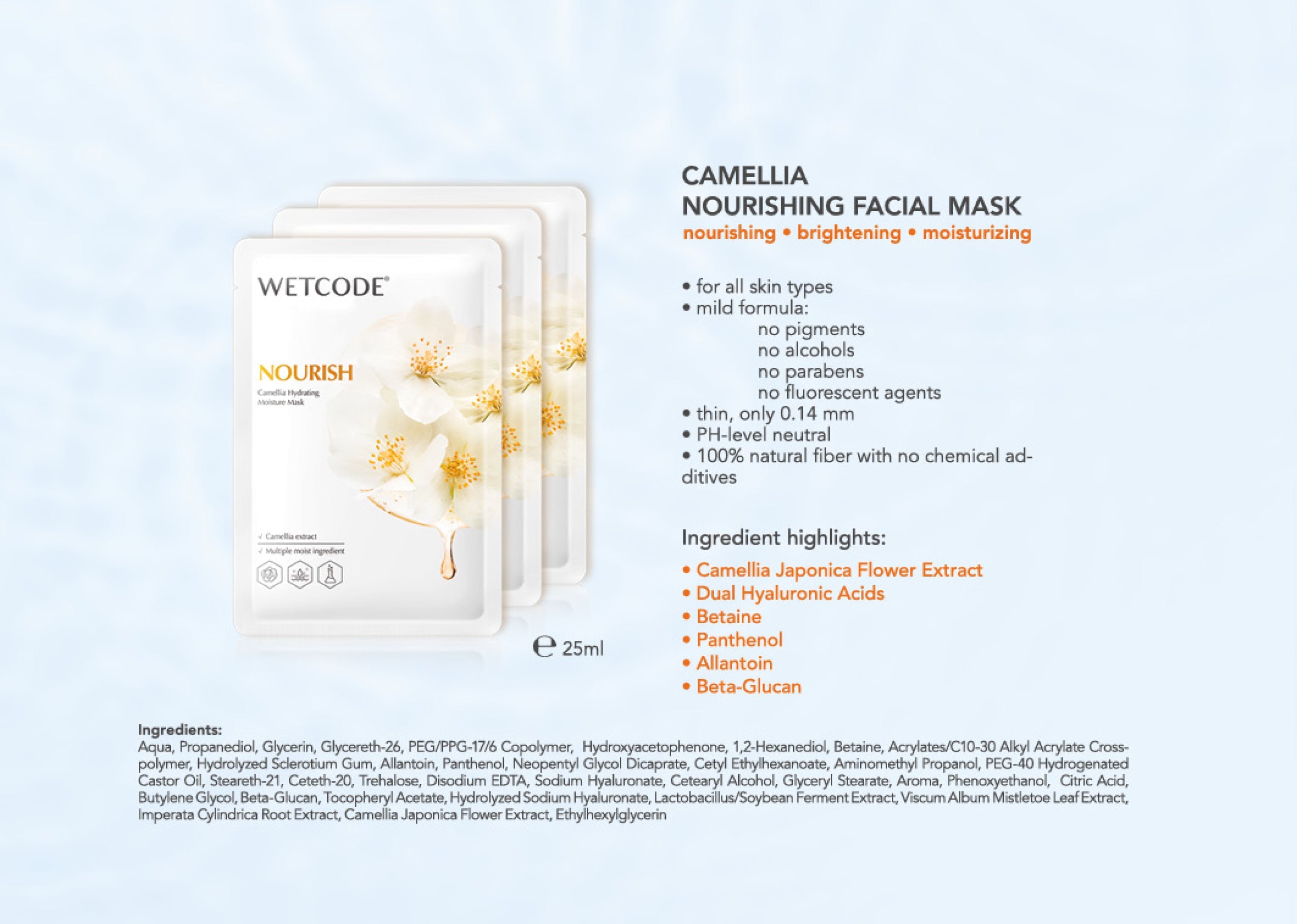 WETCODE - Camellia Hydrating Moisture Mask *10pz