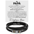 Bracciale Pelle Intrecciata Al Papà - Ti Vogliamo Bene.