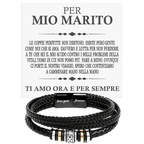 Bracciale Pelle Intrecciata Per mio Marito - Ti Amo ora e per Sempre.