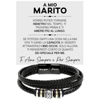 Bracciale Pelle Intrecciata A mio Marito - Ti Amo Sempre e per Sempre.