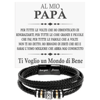 Bracciale Pelle Intrecciata Al mio Papà - Ti Voglio un Mondo di Bene.