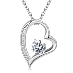 Collana Donna 1 Cuore - Finitura in Oro Bianco 14 carati