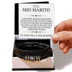 Bracciale Pelle Intrecciata Per mio Marito - Ti Amo ora e per Sempre.