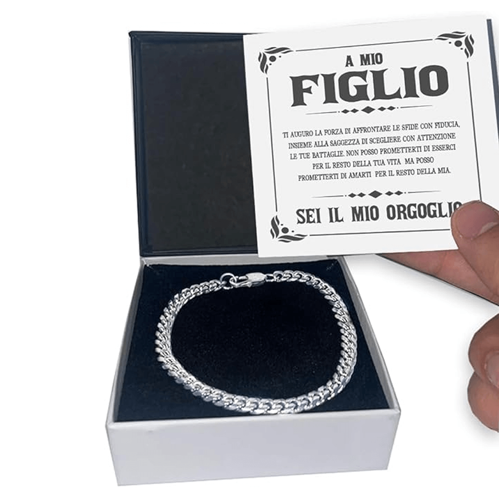 Bracciale Cubano A mio Figlio - Sei il mio Orgoglio.