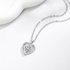 Collana Donna Cuore con Pietra Bianca - Argento Sterling 925