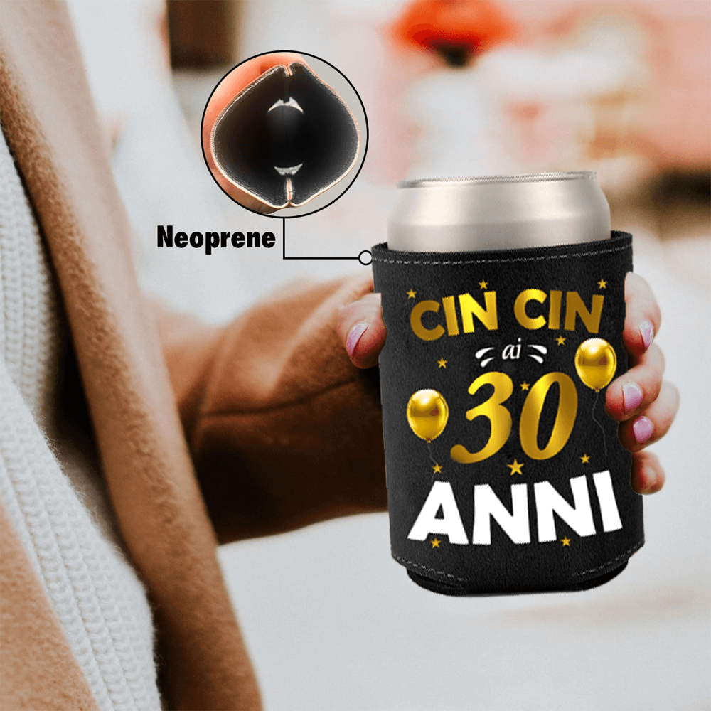 Raffredda Lattina Ecopelle Sintetica Nera Confezione da 10 - Buon 30 Compleanno