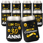 Raffredda Lattina Ecopelle Sintetica Nera Confezione da 10 - Buon 30 Compleanno