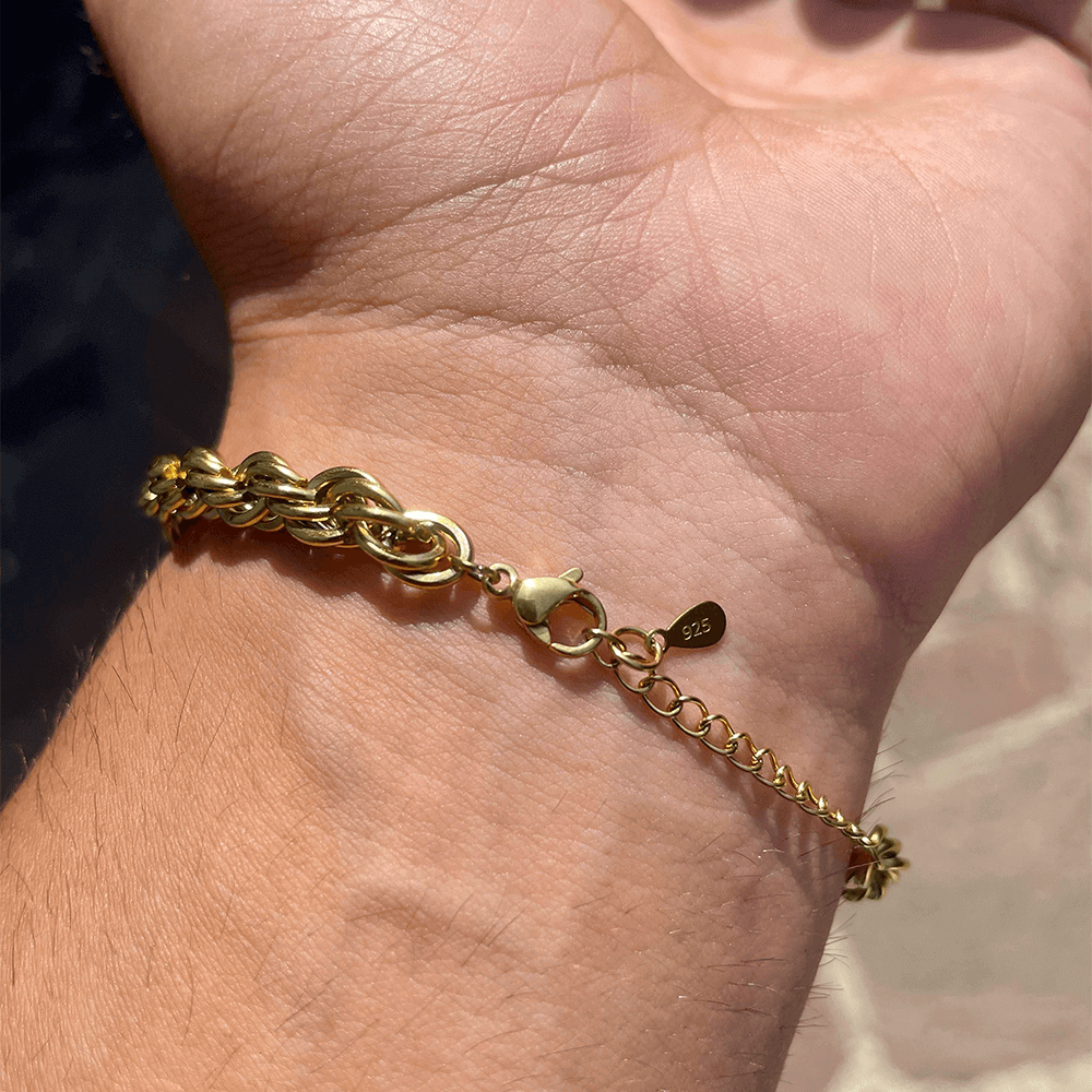 Bracciale A Mio Figlio - Corda Oro