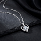 Collana Donna Cuore con Pietra Bianca - Argento Sterling 925