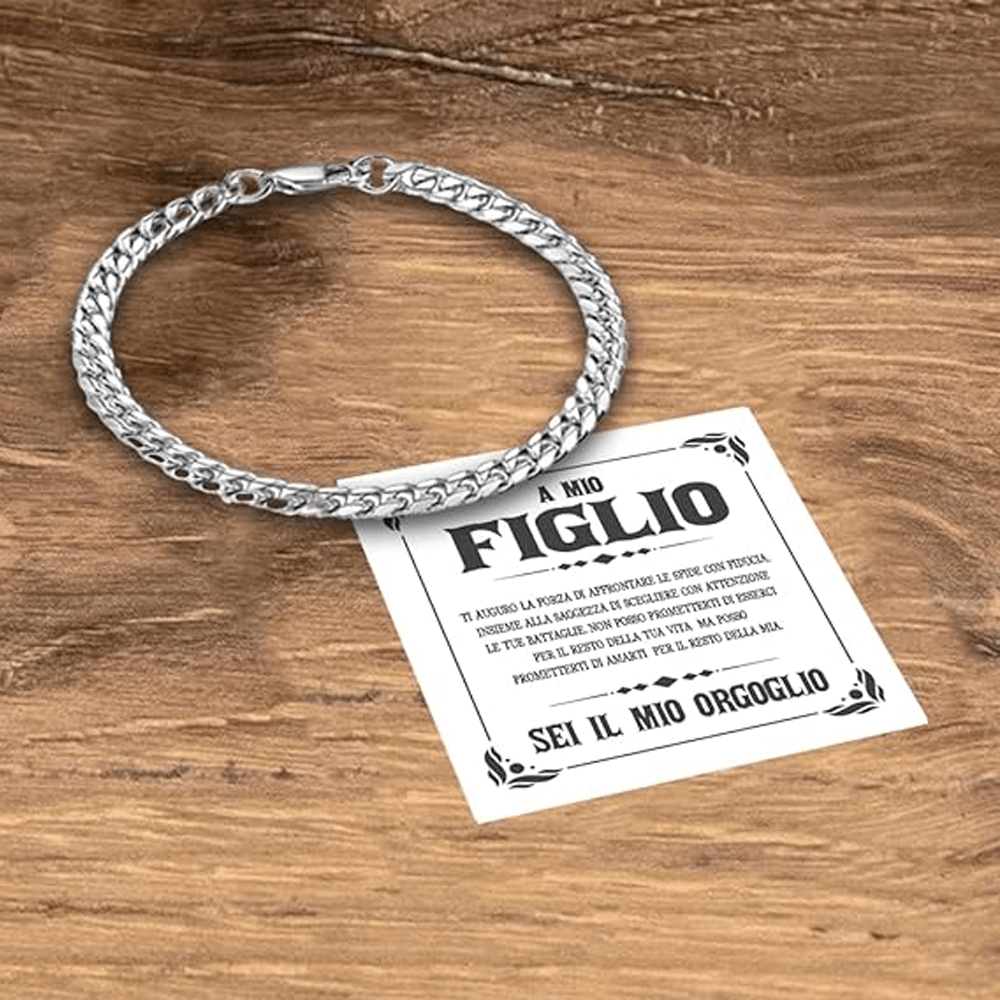 Bracciale Cubano A mio Figlio - Sei il mio Orgoglio.
