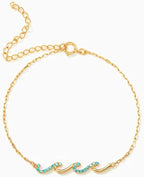 Bracciale Donna in Argento Sterling 925 Placcato in oro 18Kt - Onde del Mare