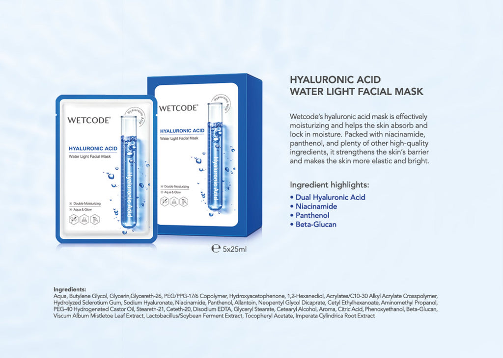 WETCODE - Hyaluronic Acid Facial Mask *5pz