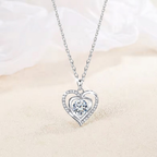 Collana Donna Cuore con Pietra Bianca - Argento Sterling 925