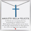 Collana Croce Blu - Amuleto della Felicità.