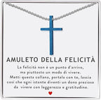 Collana Croce Blu - Amuleto della Felicità.