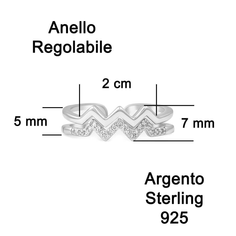 Anello Donna in Argento Sterling 925 - Alti e Bassi