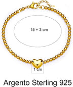 Bracciale Donna in Argento Sterling 925 - Con catena di cuori