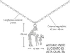 Collana Mamma e Figli - Acciaio Inox Lucidato di Altissima Qualità