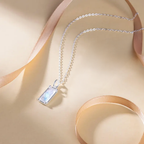 Collana Pietra di Luna Rettangolare in Argento Sterling 925 - A mia Cugina