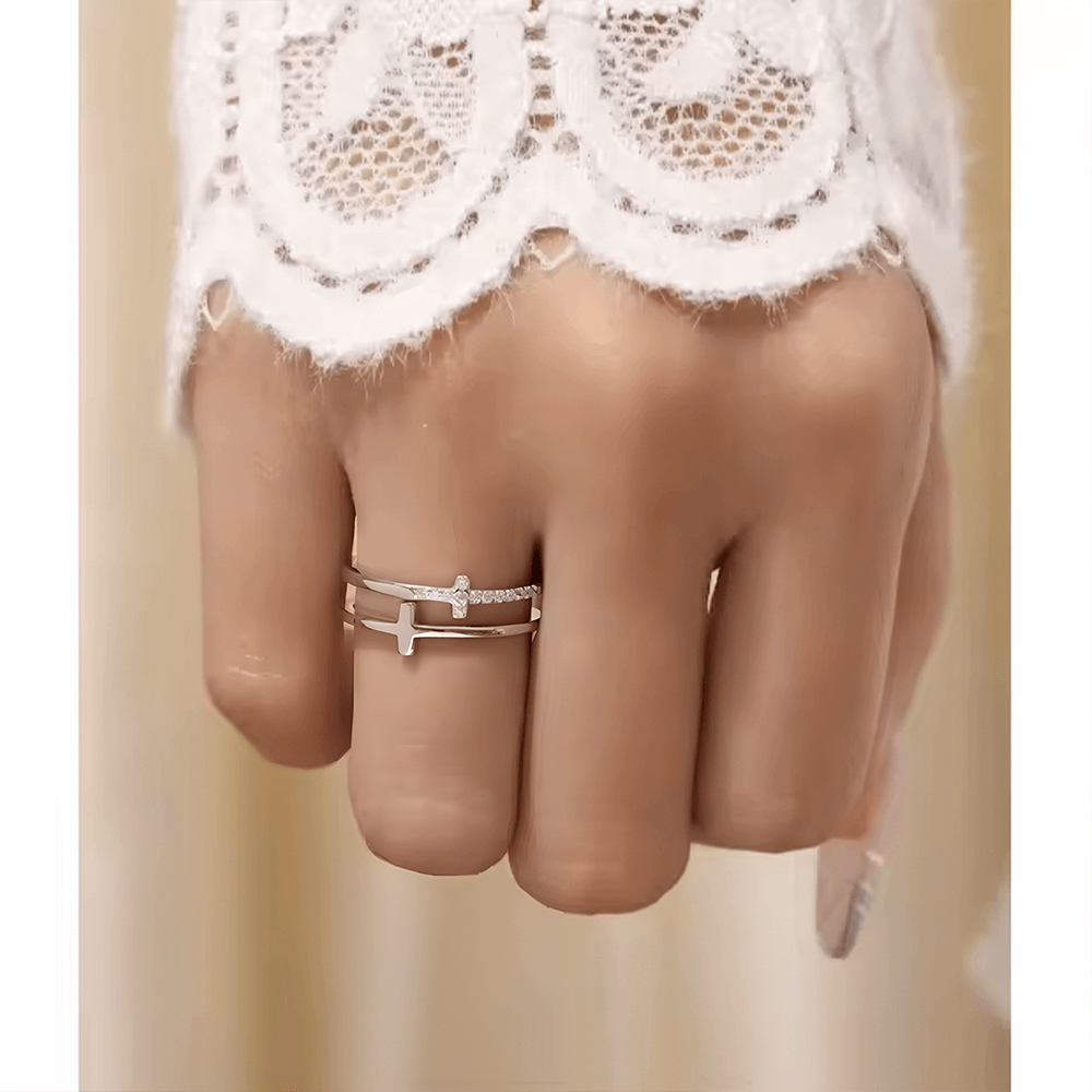 Anello da Donna in Argento Sterling 925 Per la mia damigella - Croce
