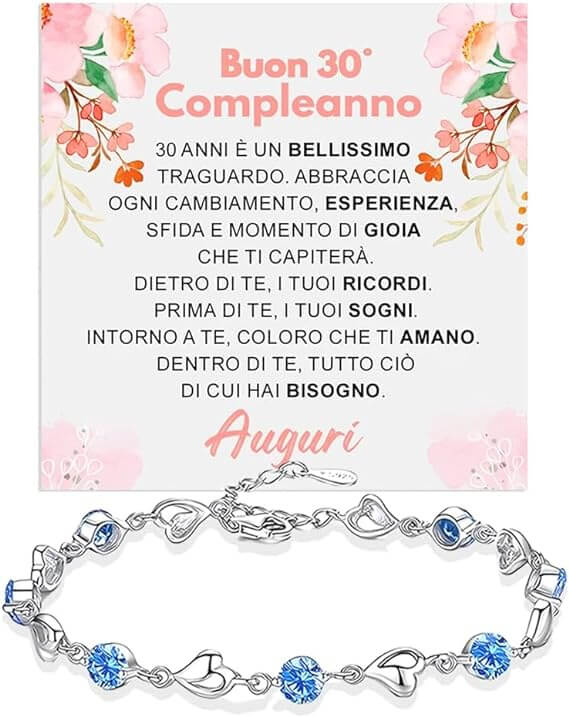 Bracciale Pietre Blu Compleanno - 30 anni