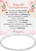 Bracciale Tennis in Argento Sterling 925 Compleanno - 60 anni