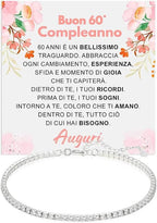 Bracciale Tennis in Argento Sterling 925 Compleanno - 60 anni