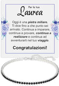 Bracciale Tennis Nero in Argento Sterling 925 - Laurea