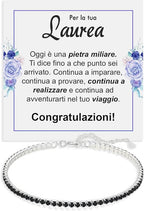 Bracciale Tennis Nero in Argento Sterling 925 - Laurea