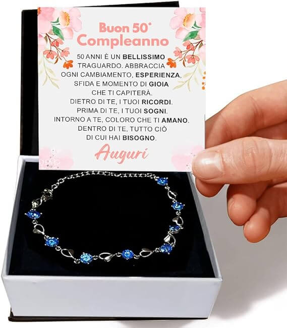 Bracciale Pietre Blu Compleanno - 50 anni