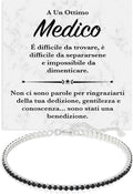 Bracciale Tennis Nero in Argento Sterling 925 - Medico