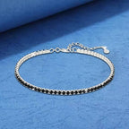 Bracciale Tennis Nero in Argento Sterling 925 - Caro Zio
