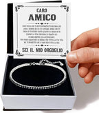 Bracciale Tennis Nero in Argento Sterling 925 - Caro Amico