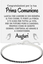 Bracciale Tennis Nero in Argento Sterling 925 - Prima Comunione
