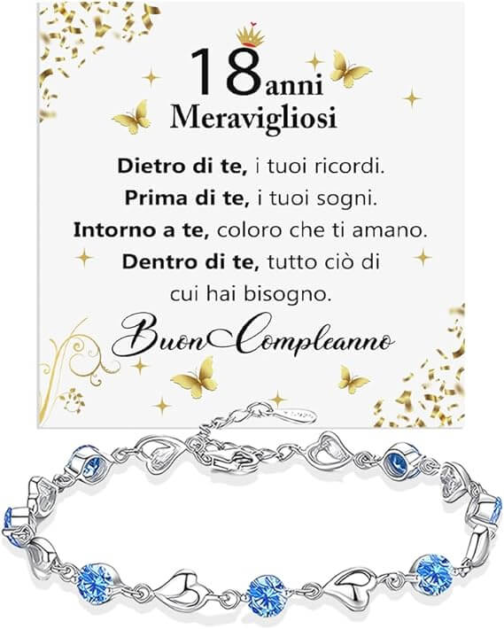 Bracciale Pietre Blu Compleanno - 18 anni.