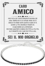 Bracciale Tennis Nero in Argento Sterling 925 - Caro Amico