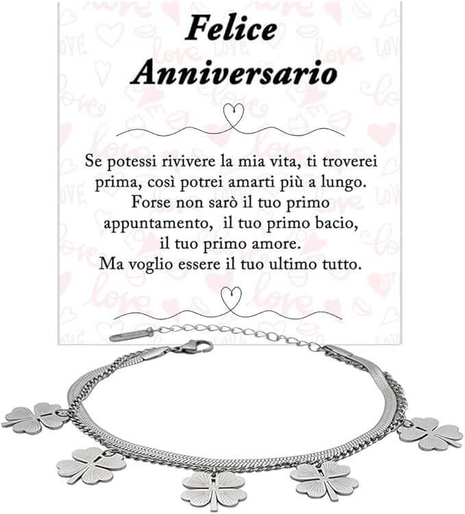 Bracciale Quadrifoglio - Felice Anniversario