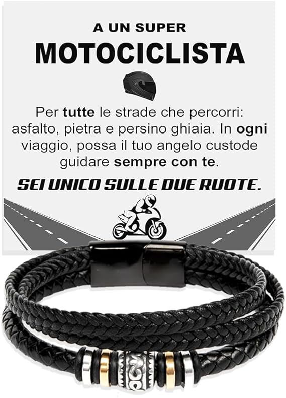 Bracciale Pelle Intrecciata - Motociclista