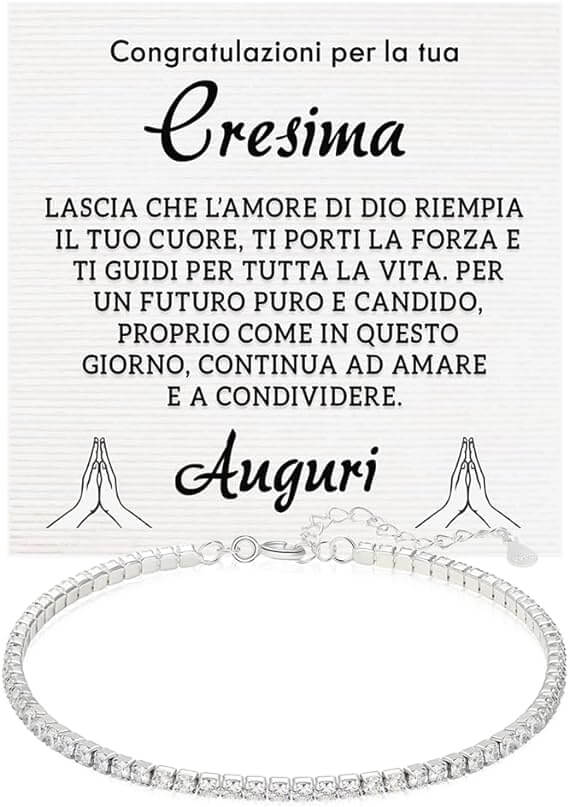 Bracciale Tennis in Argento Sterling 925 - Cresima
