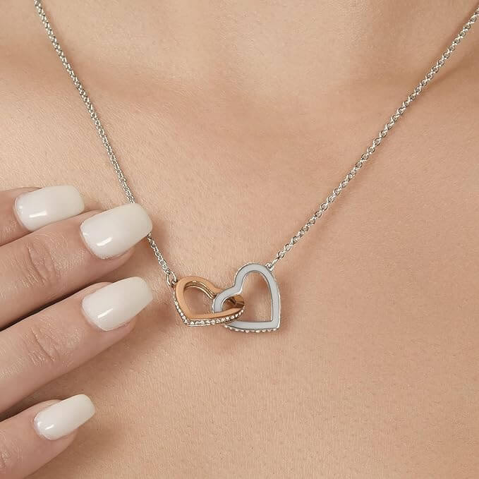 Collana Donna 2 Cuori - Finitura in Oro 14 carati