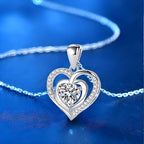 Collana Donna Cuore con Pietra Bianca - Argento Sterling 925