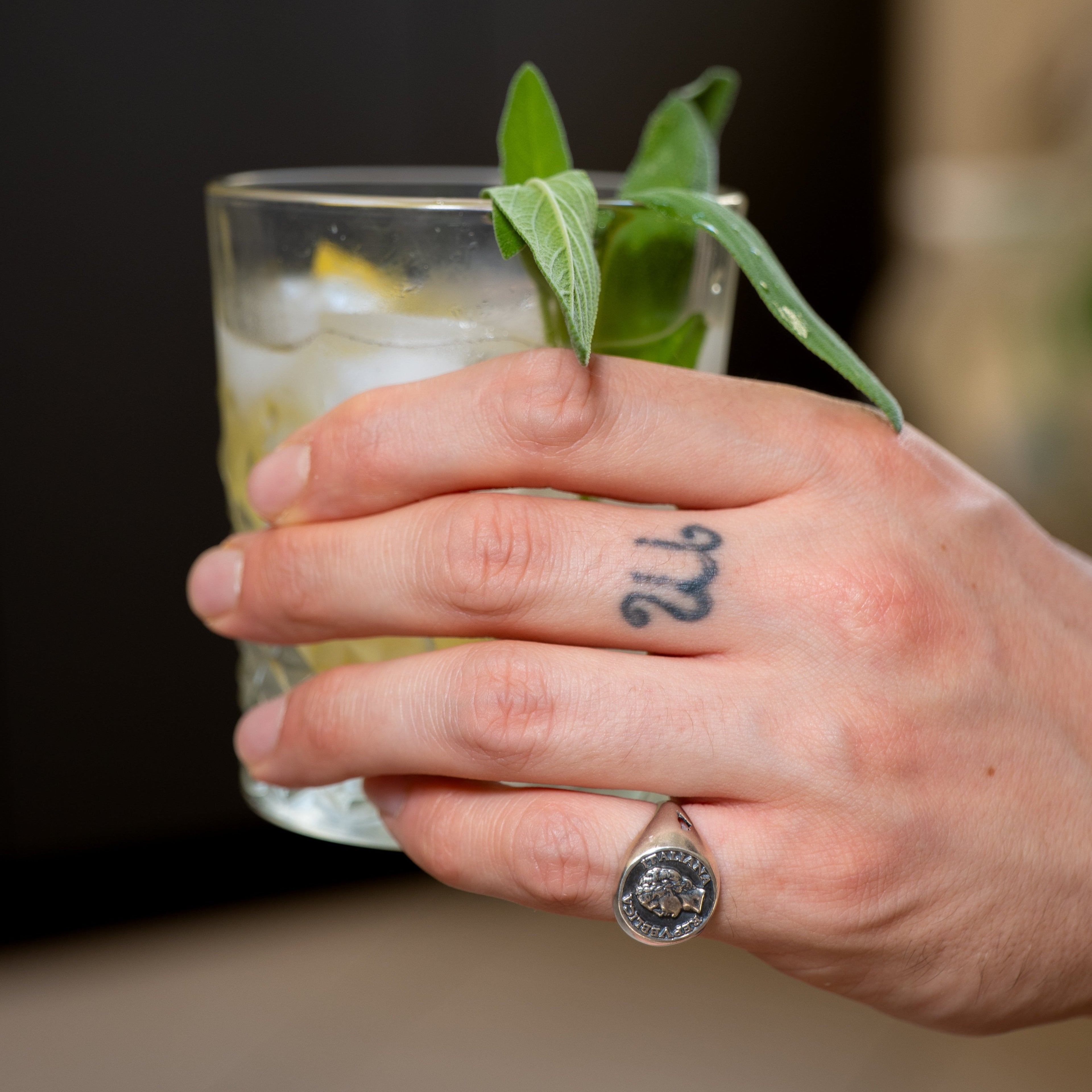 Anello Chevalier Argento Smalto Dolce Vita Anni 50 Vintage