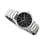 Casio MTP-V300D-1A – Orologio da Uomo in Acciaio, Display Giorno/24h, Quadrante Nero