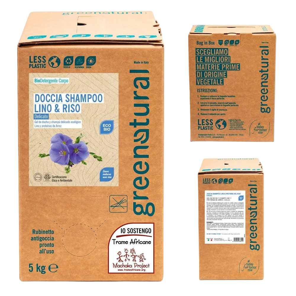 Docciashampoo delicato Lino & Riso - Greenatural