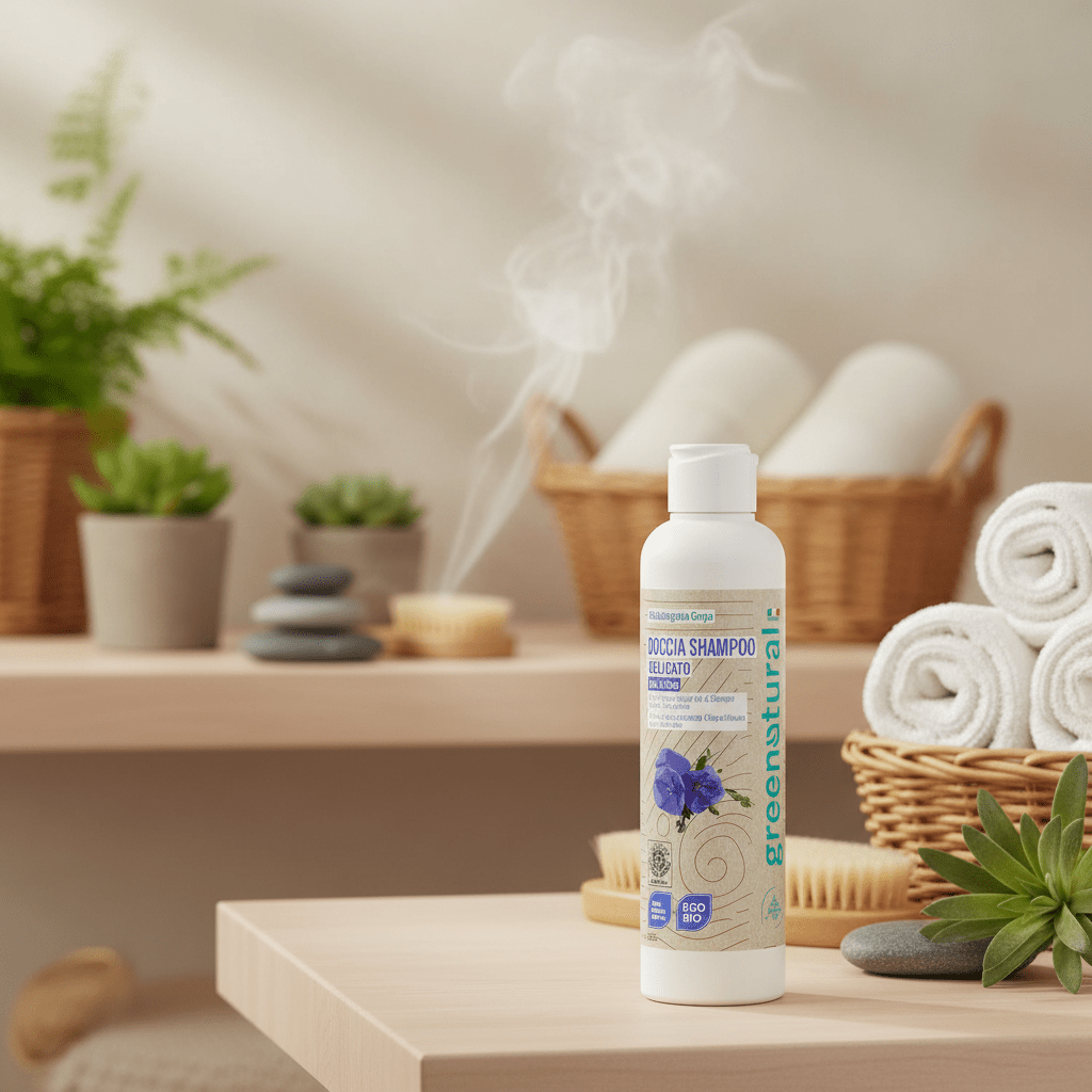 Docciashampoo delicato Lino & Riso - Greenatural