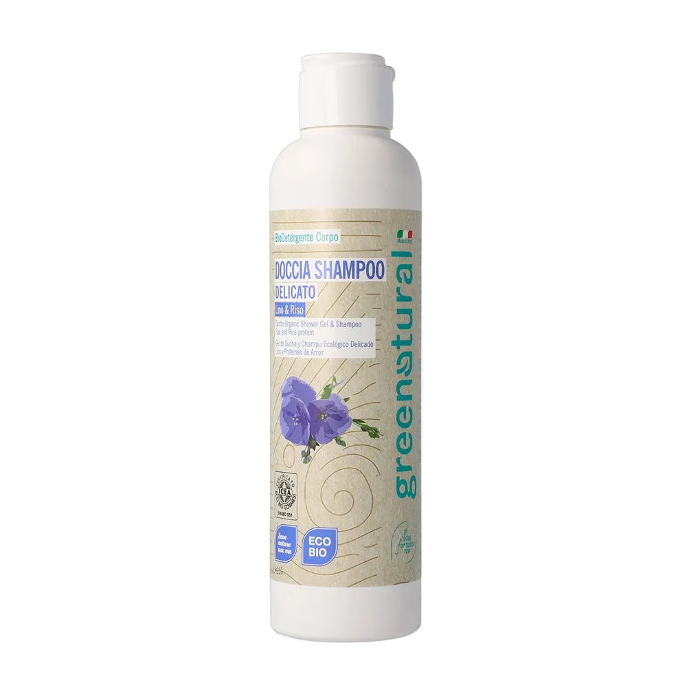 Docciashampoo delicato Lino & Riso - Greenatural