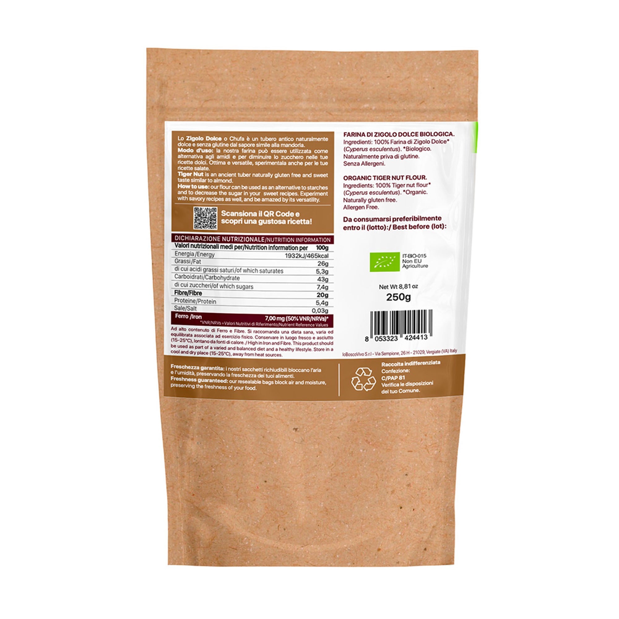 Farina di Chufa Bio 250g Senza Allergeni