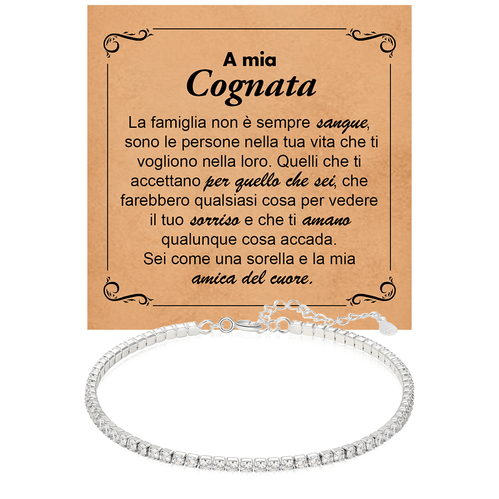 Bracciale Tennis in Argento Sterling 925 - A mia Cognata