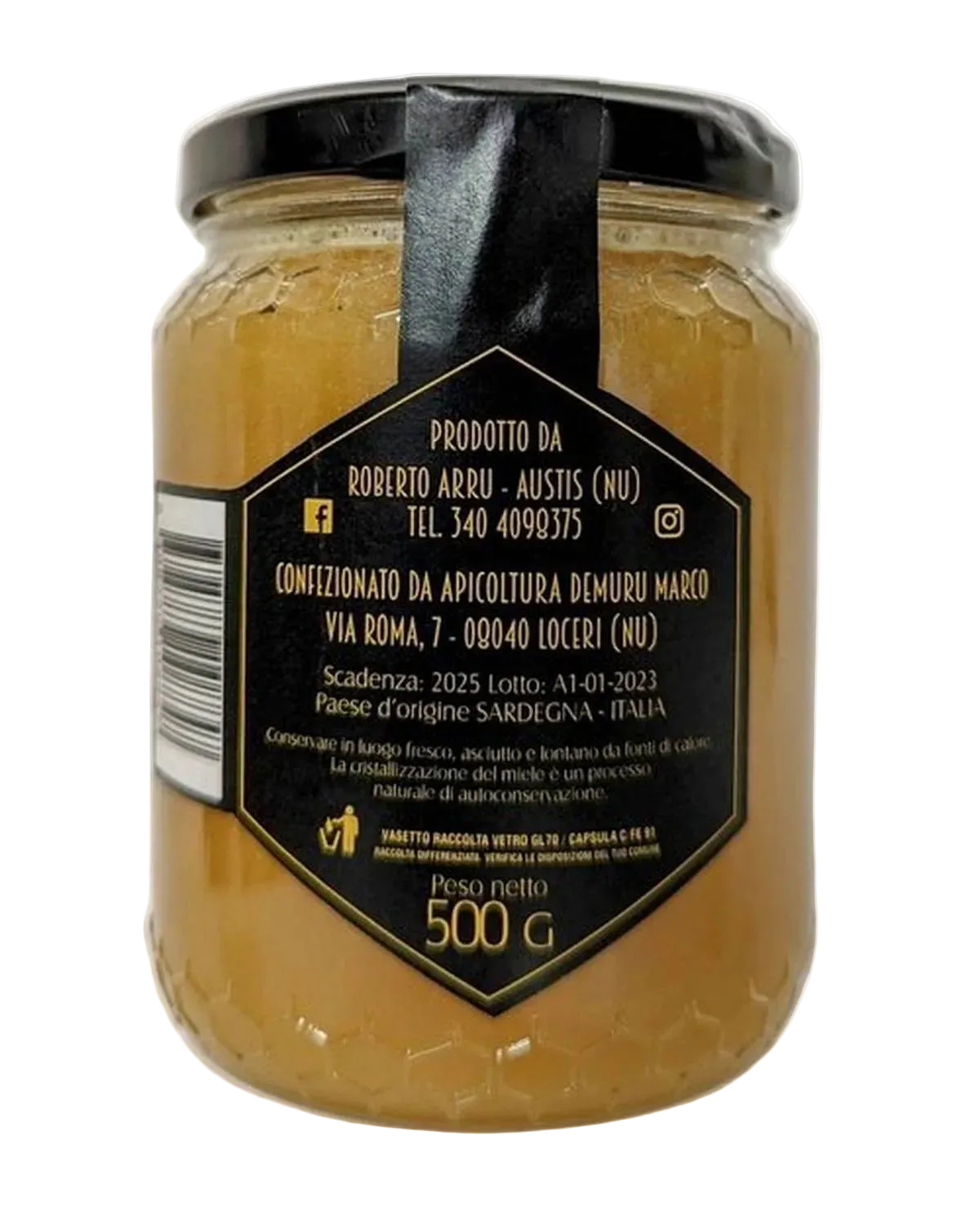 Miele di MilleFiori 500gr - Apicoltura Roberto Arru