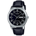 Casio MTP-V006L-1B2 – Orologio Uomo Classico con Cinturino in Pelle Nera e Quadrante Nero